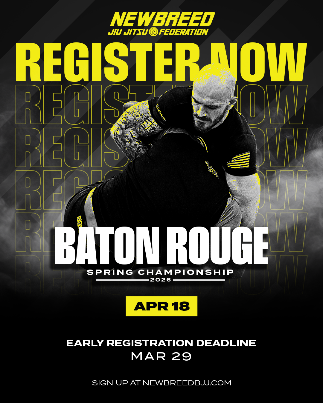 Newbreed tournament ad — week 5 early registration